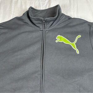 Puma Charcoal Gray Performance Jacket with Neon Green Logo XXL